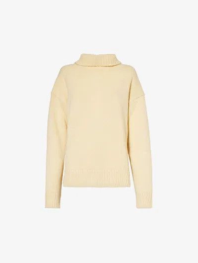 Jil Sander o1y1025 Turtleneck Cashmere Blend Sweater in Light Yellow Size XS / US 0-2 / IT 36-38 - 1 Thumbnail