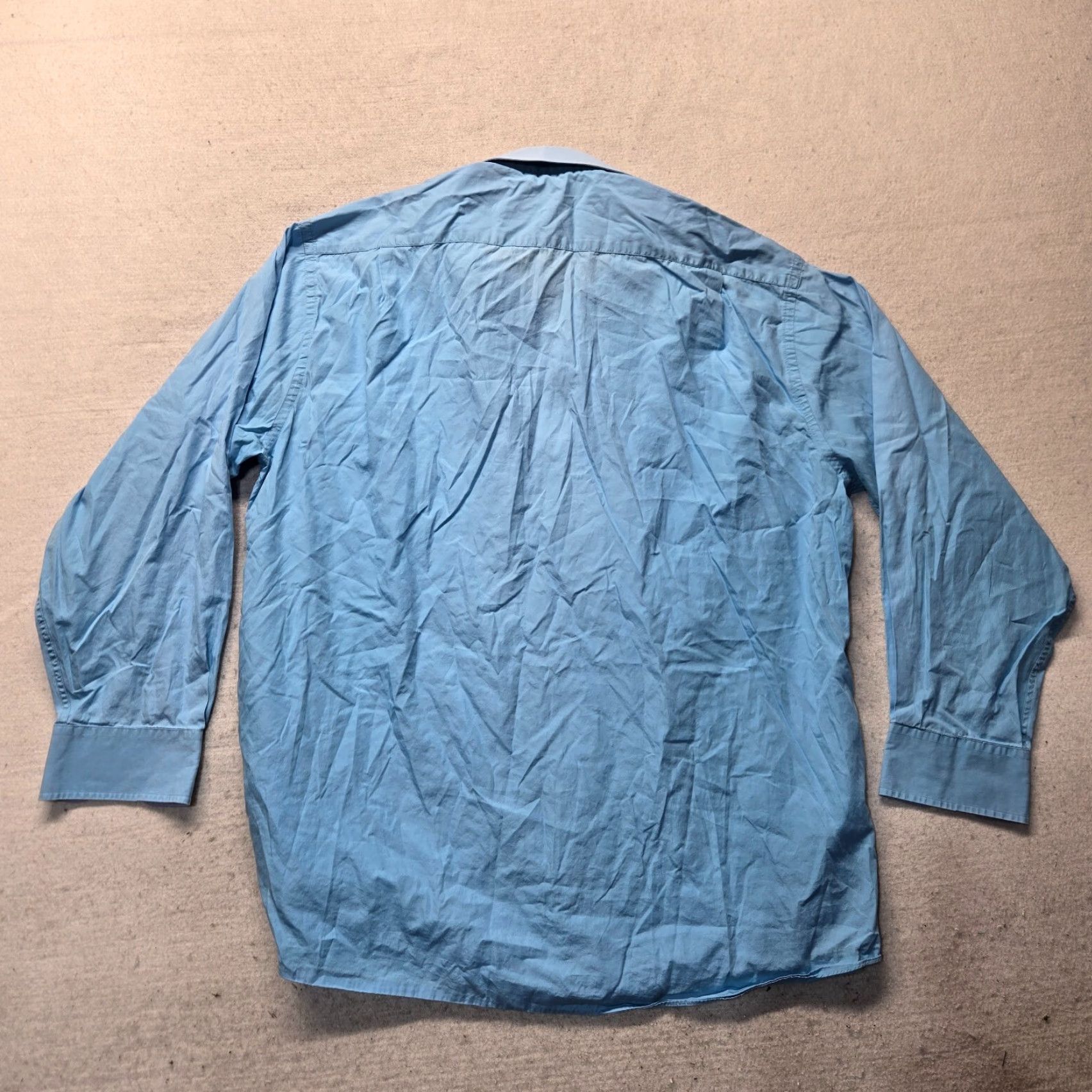 Tommy Hilfiger Tommy Hilfiger Shirt Button-Up Long Sleeve Men's 17.5 34-35 Blue Cotton Solid Button-Up Shirt Mens 90s? Size US XXL / EU 58 / 5 - 7 Thumbnail