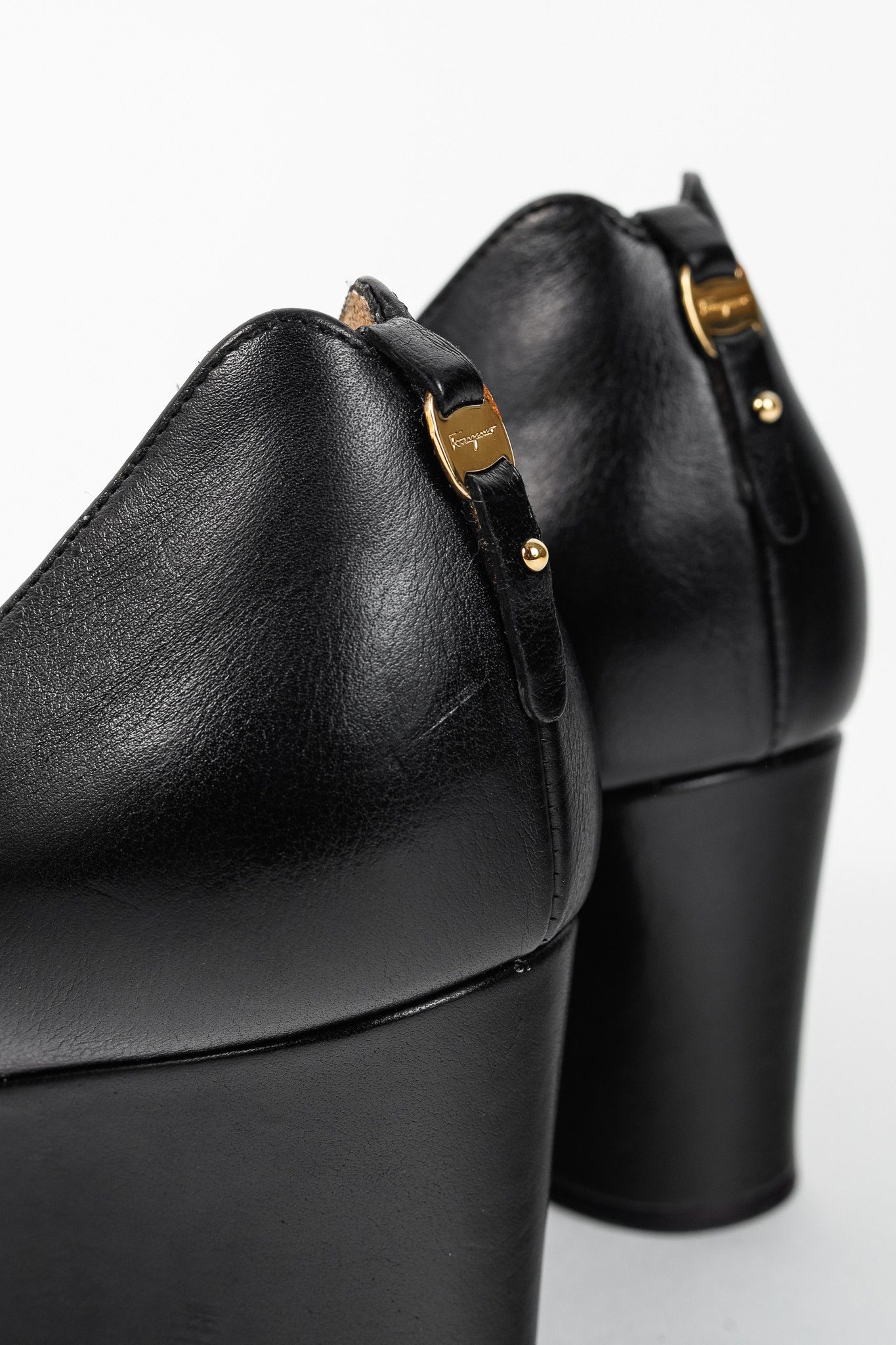 Salvatore Ferragamo Salvatore Ferragamo Pearlette Black Peep-Toe Wedge Heels Size US 6 / IT 36 - 9 Thumbnail