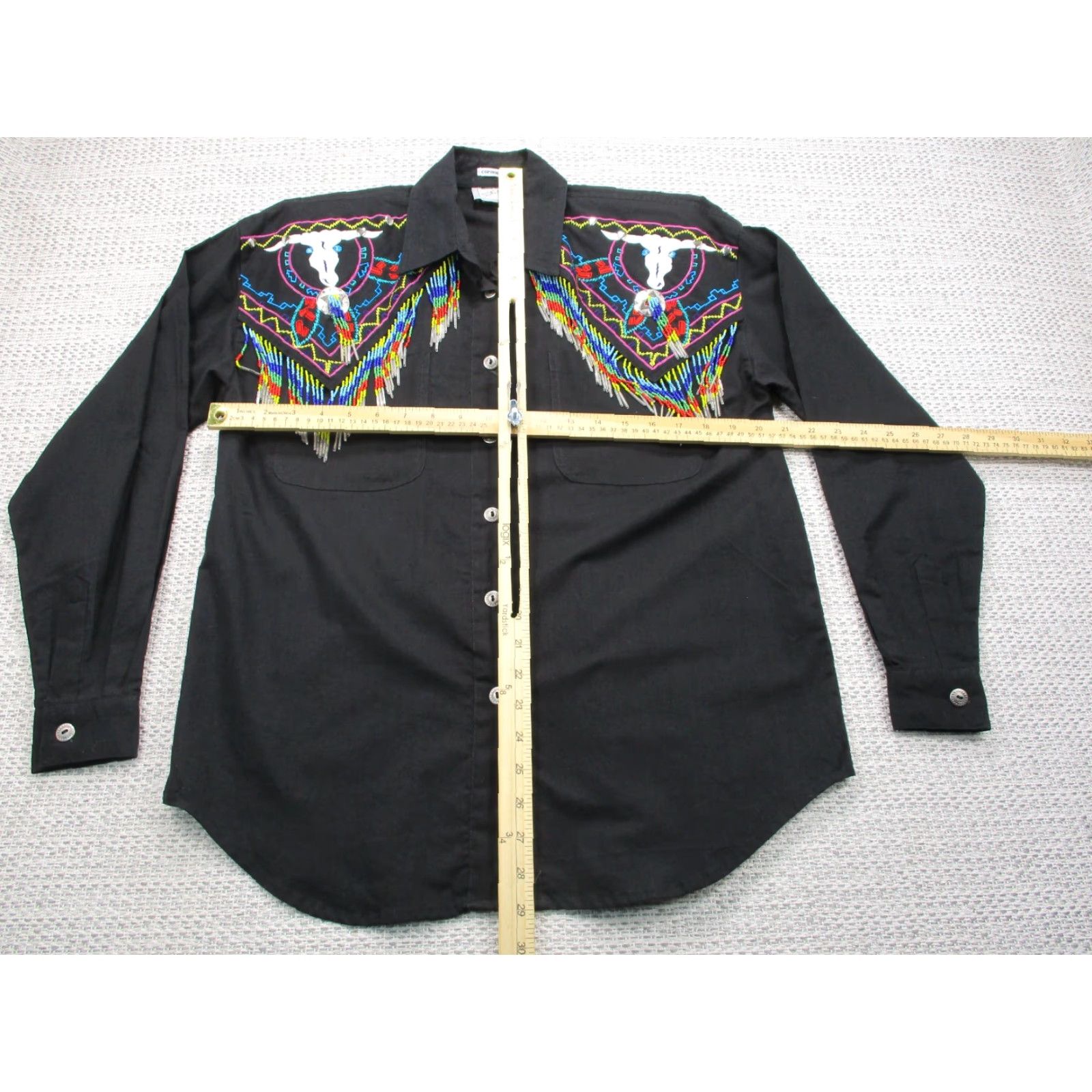 Vintage Side Saddle Vintage Shirt Womens Sz S Embroidered Beaded Western Button Up RARE Size S / US 4 / IT 40 - 7 Thumbnail