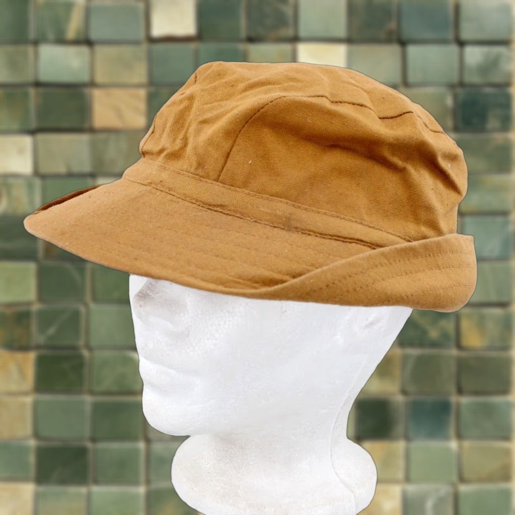 Vintage Men's VTG 1930s Brown Duck Canvas Hunting Cap Sz 7 1/8 Hat 30s Size ONE SIZE - 1 Thumbnail