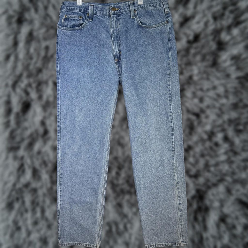 Carhartt Carhartt Jeans Mens 38x36 Blue Relaxed Fit B460-LVB Straight Leg Denim Pants Size US 38 / EU 54 - 1 Thumbnail