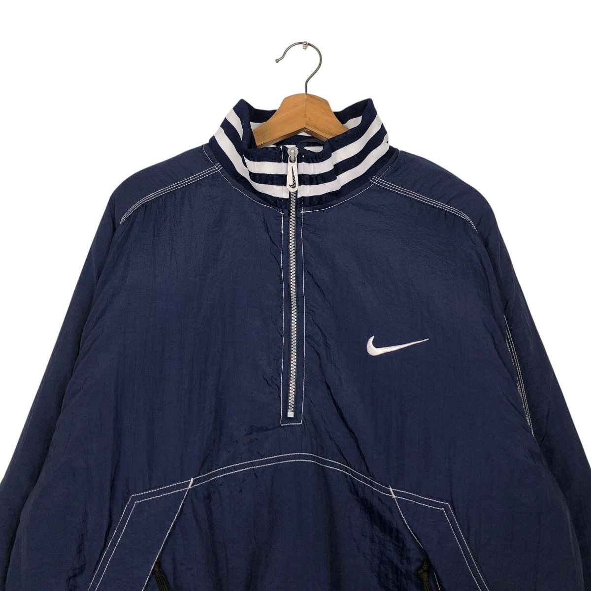 Nike 🔥VINTAGE BOMBER JACKET NIKE HALF ZIPPER BIG SWOOSH Size US M / EU 48-50 / 2 - 6 Thumbnail