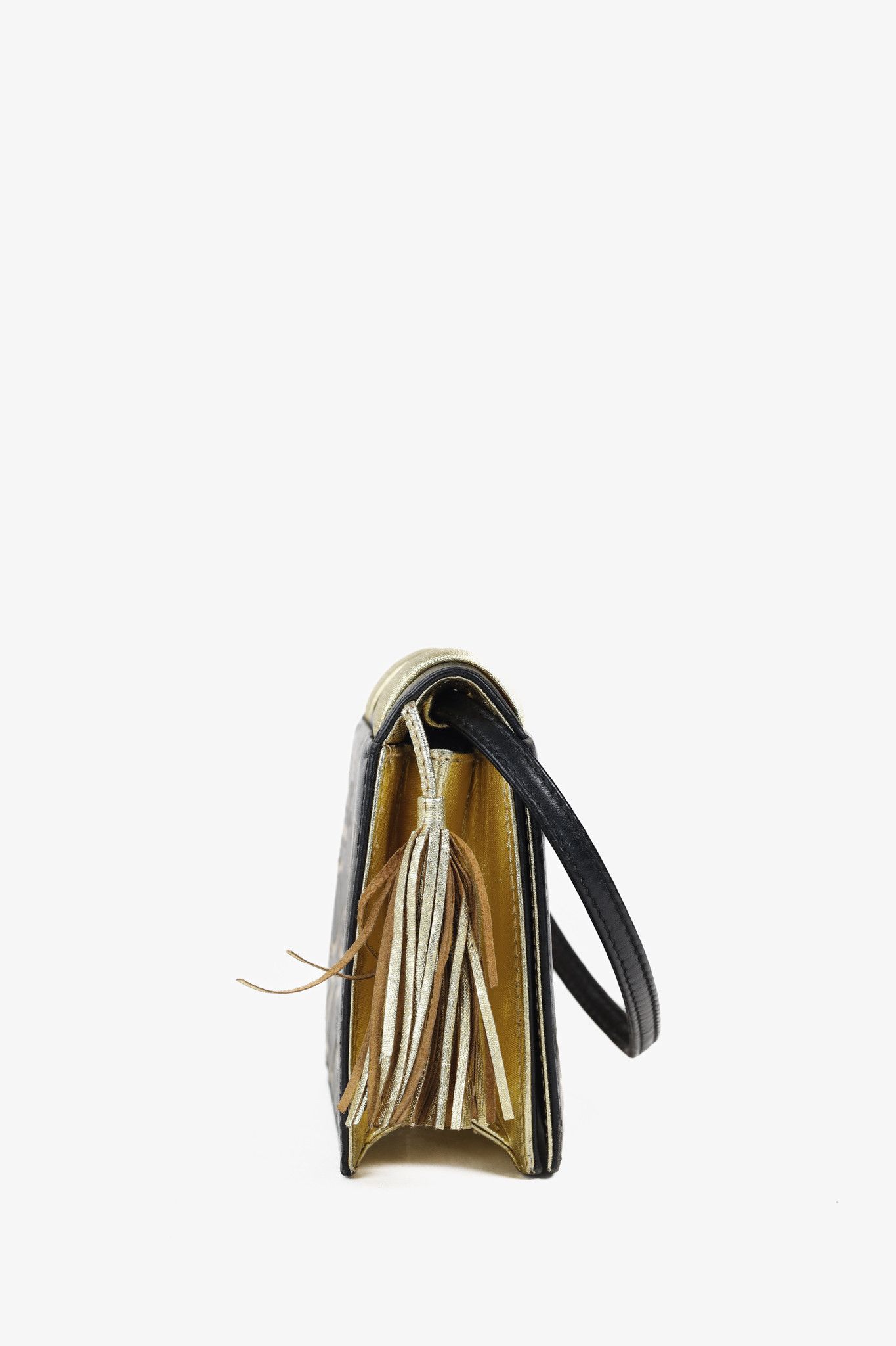 Paloma Picasso × Vintage Paloma Picasso 1980s Leather Golden Trim Book-Style Mini Bag Size ONE SIZE - 3 Thumbnail