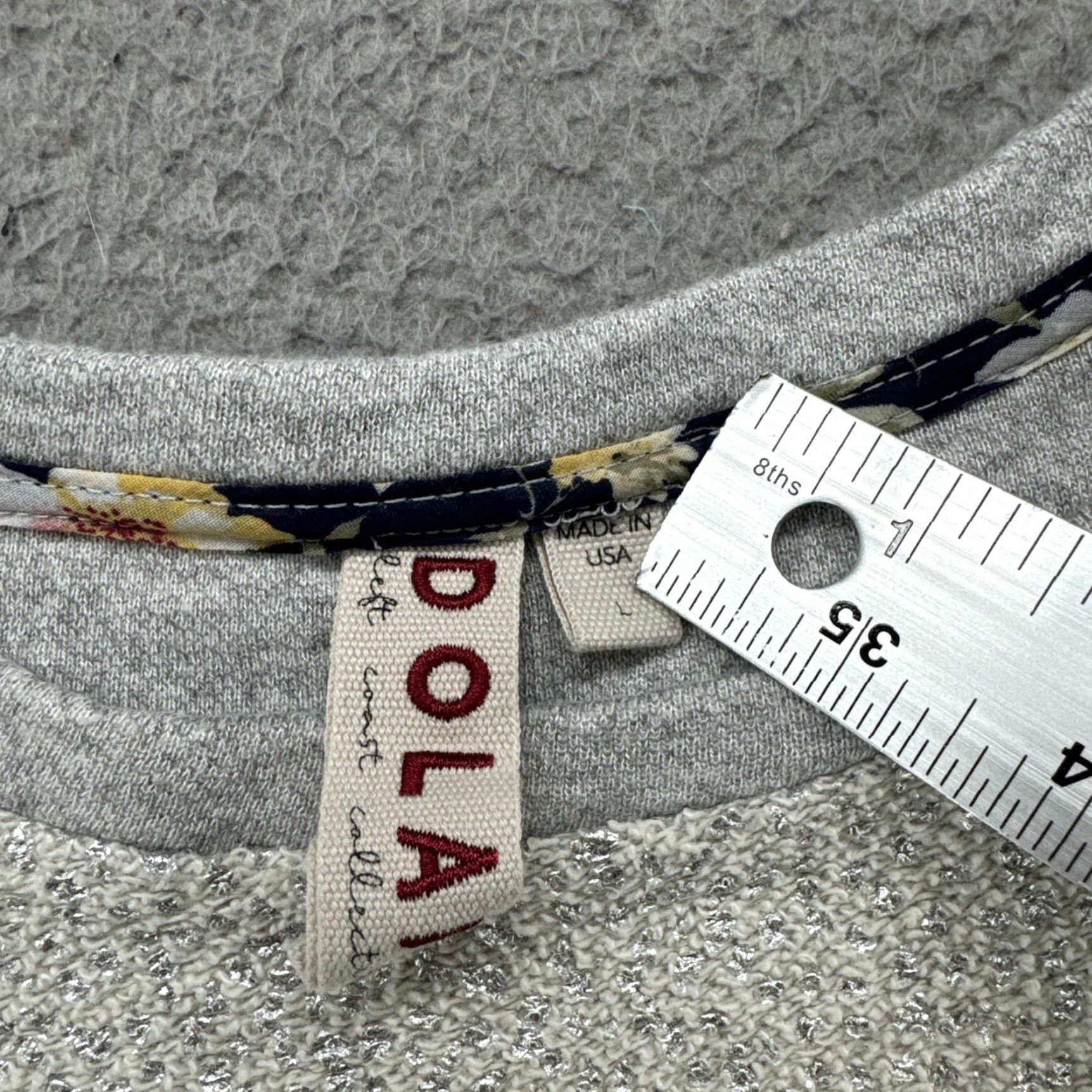 Anthropologie Anthropologie Dolan Sweatshirt Metallic Gray USA Made Women’s Large Gray Sweatshirt Pullover Activewear Womens Size L / US 10 / IT 46 - 2 Thumbnail