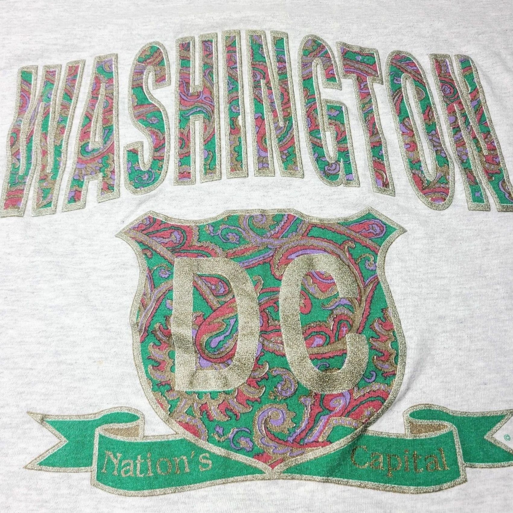 Vintage VINTAGE Signal Sports Washington DC Capitol USA 90's Graphic Shirt Men's Large Gray Size US L / EU 52-54 / 3 - 2 Thumbnail