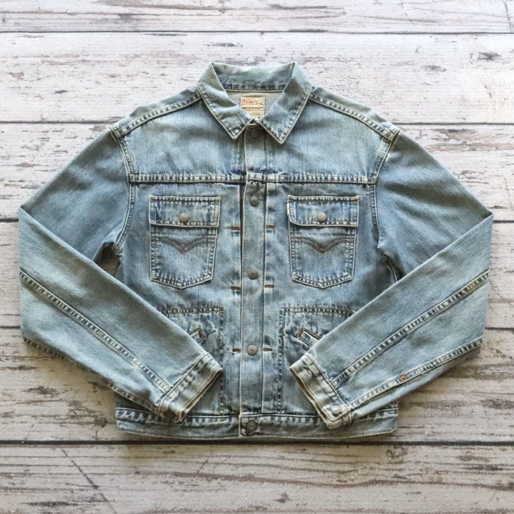 Levi's VINTAGE Levi's Denim Jacket Men L Blue Western Wear Jacket Size US L / EU 52-54 / 3 - 2 Thumbnail