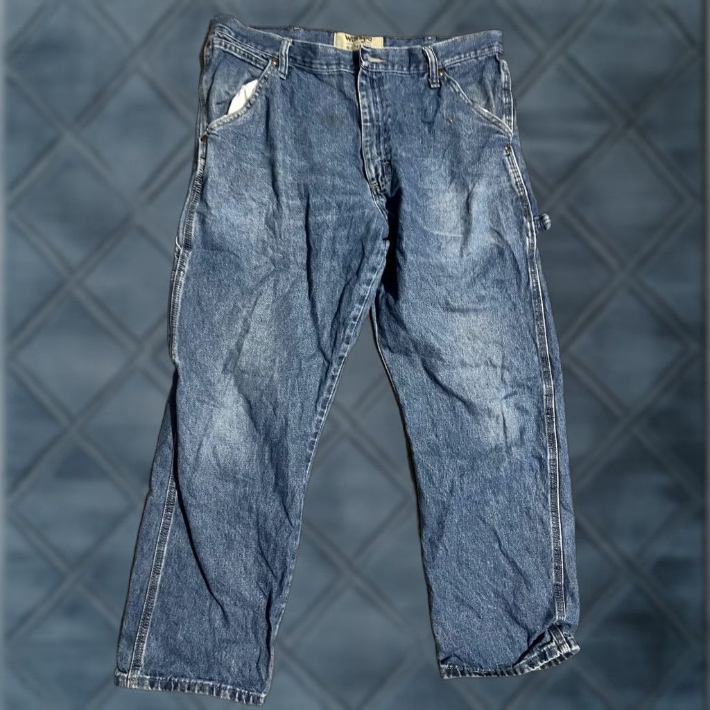 Wrangler Wrangler Carpenter Pants Men's 36x29 Straight Leg Utility Blue Size US 36 / EU 52 - 1 Thumbnail
