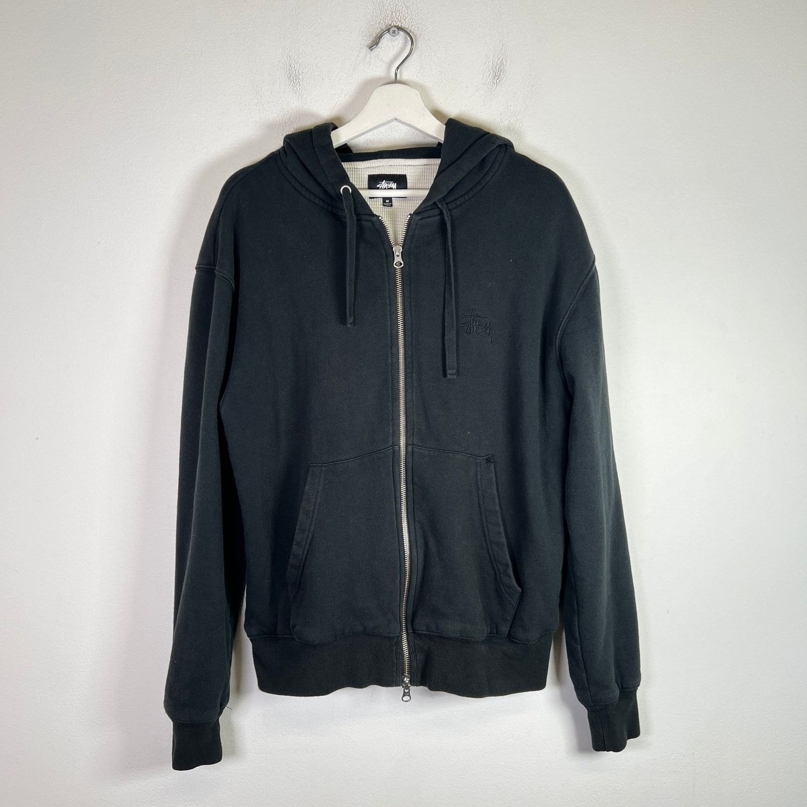 Streetwear × Stussy Black Stussy Osaka Zip Up Hoodie | Grailed