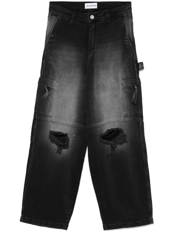 Han Kjobenhavn NWT $490 - Distressed Washed Denim Cargo Trousers Size US 32 / EU 48 - 4 Thumbnail