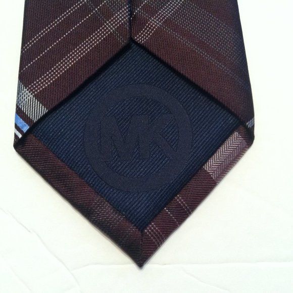 Michael Kors MICHAEL KORS MEN'S NEW BROWN 100%SILK TIE WIDTH: 3" Size ONE SIZE - 6 Thumbnail