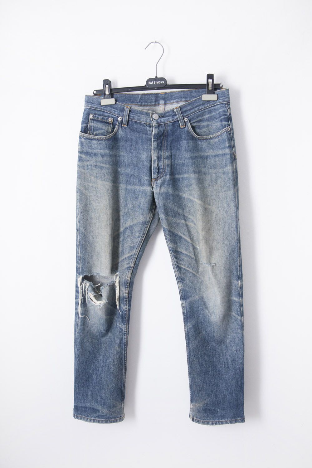 Helmut Lang 1998 destroyed denim jeans Size US 30 / EU 46 - 1 Thumbnail