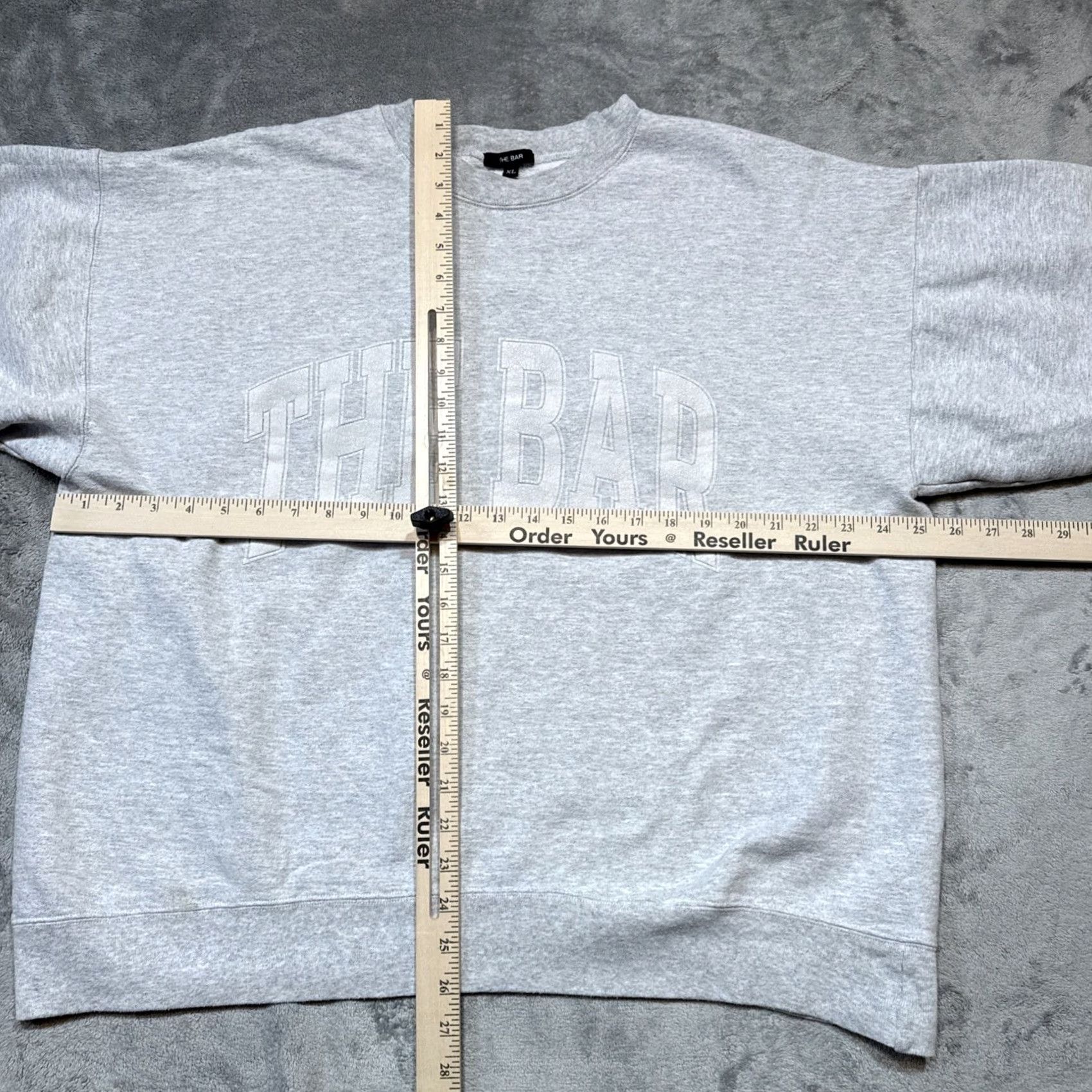 Vintage the bar Women Sweatshirt X-Large Varsity Gray Crew Neck Pullover Graphic Print University Activewear Size XL / US 12-14 / IT 48-50 - 4 Thumbnail