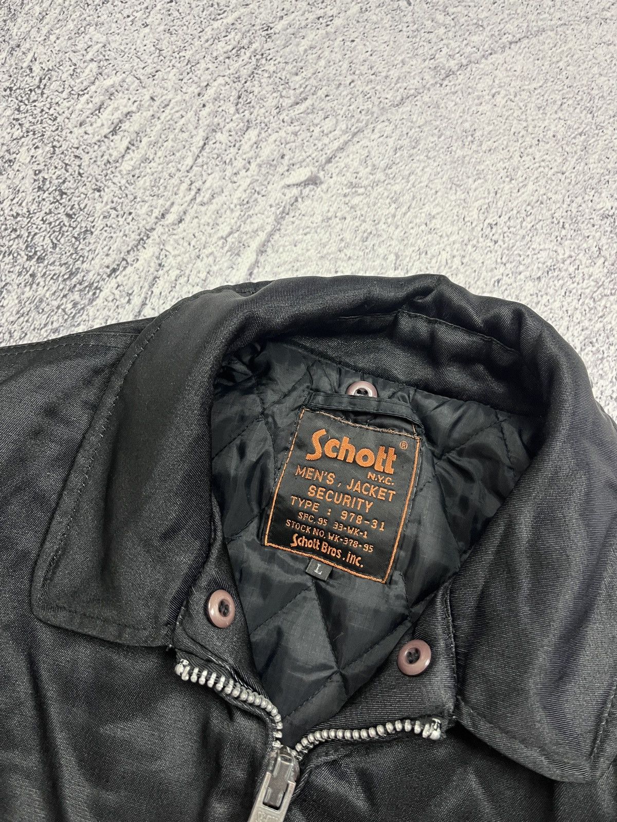 Schott × Vintage Vintage Schott NYC Bomber Security Jacket Flyers Boxy Rare Size US L / EU 52-54 / 3 - 13 Thumbnail
