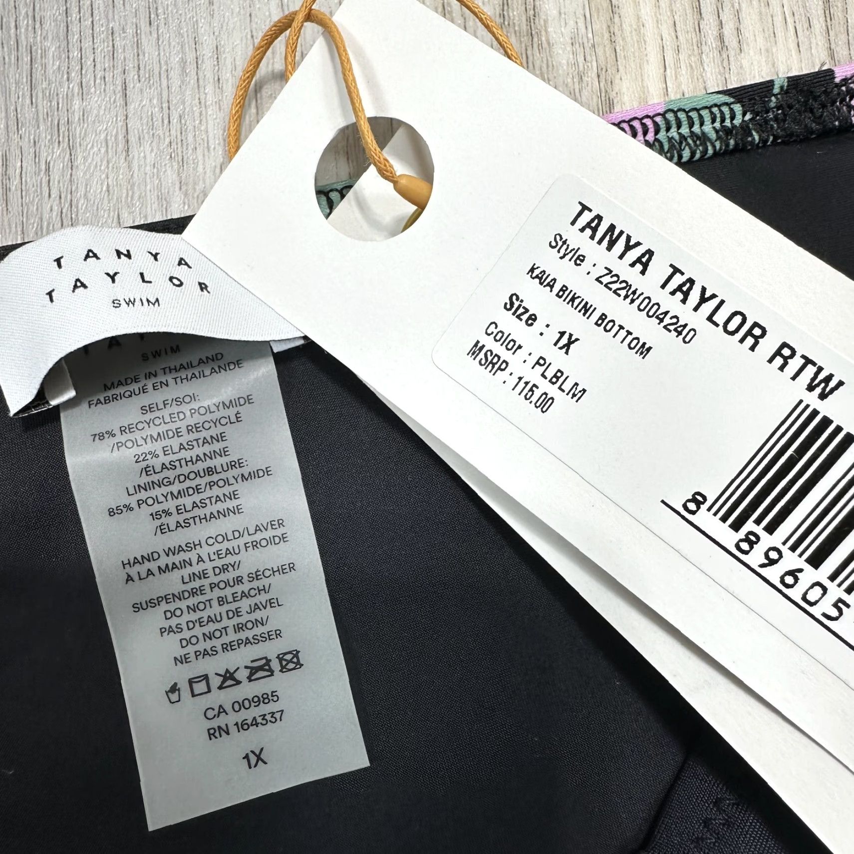 Tanya Taylor Tanya Taylor Swim Kaia Bikini Bottom High Waist Floral Black 1X NWT Plus Size Womens Bikini Bottoms 1X Black Floral NWT Size 40" / US 18 - 5 Thumbnail