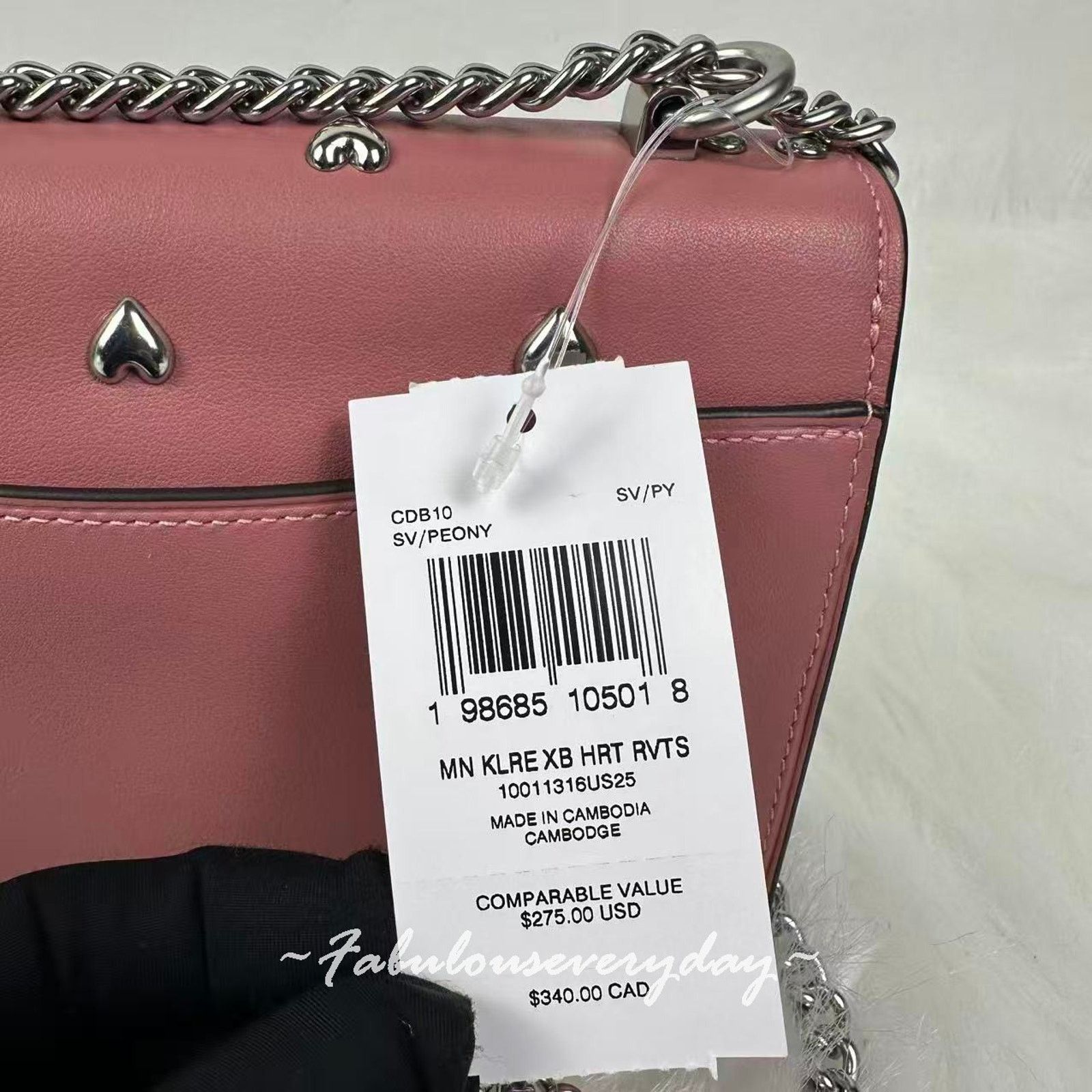 Coach Coach Mini Klare Crossbody Heart Rivets/Leather/Silver/Peony Size ONE SIZE - 5 Thumbnail