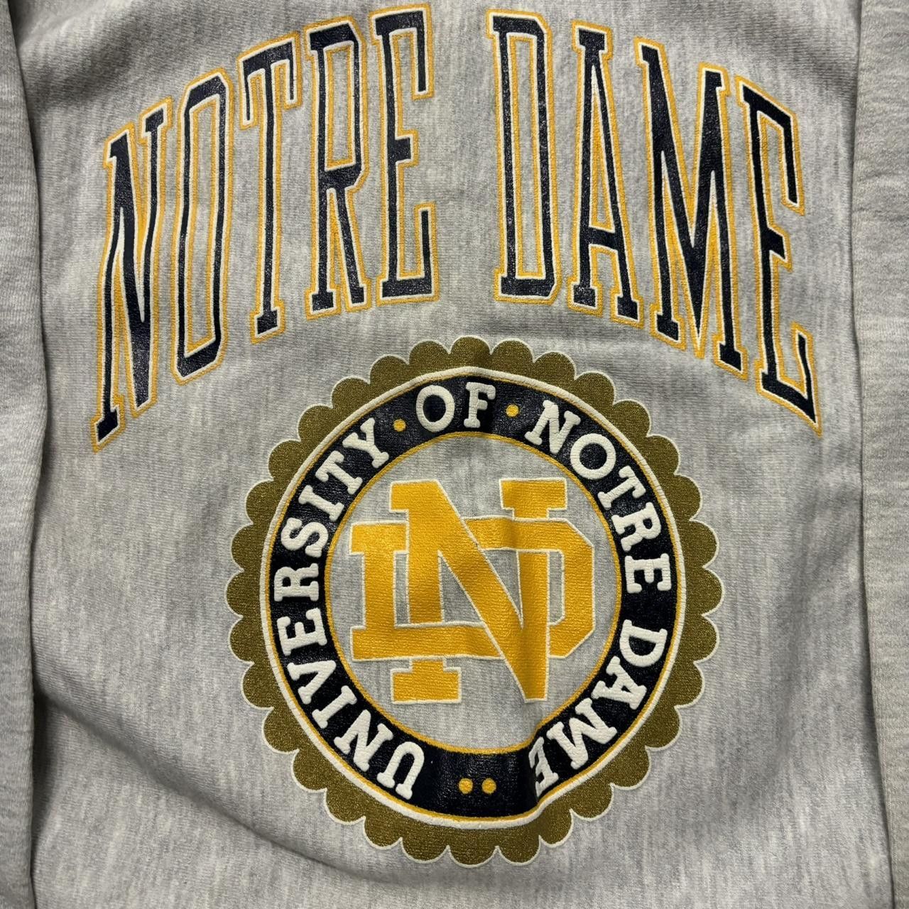 Vintage Crazy Vintage 90s Norte Dame College Reverse Weave College Essential Sweatshirt! Size US L / EU 52-54 / 3 - 3 Thumbnail