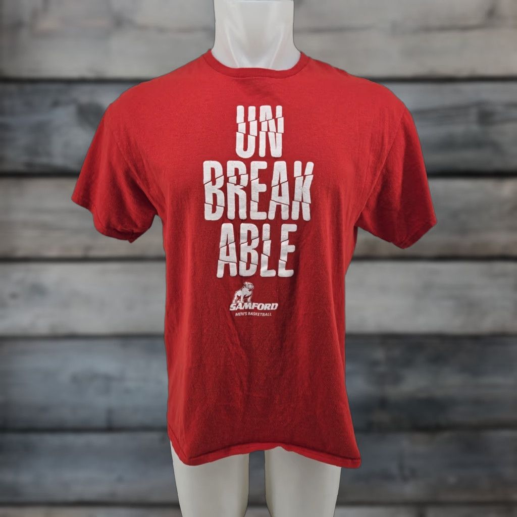 Delta Samford University Bulldogs Mens Basketball UNBREAKABLE T-Shirt Red Size Large Size US L / EU 52-54 / 3 - 1 Thumbnail