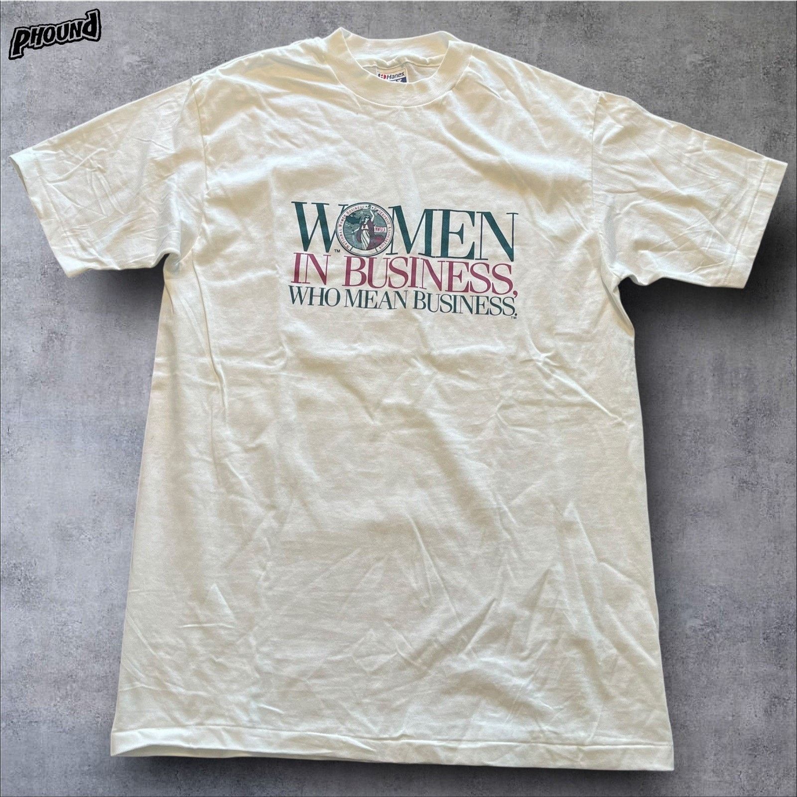 Hanes Vtg 80s Women In Business Empower equal Rights Hanes 5050 2 Size US L / EU 52-54 / 3 - 1 Thumbnail