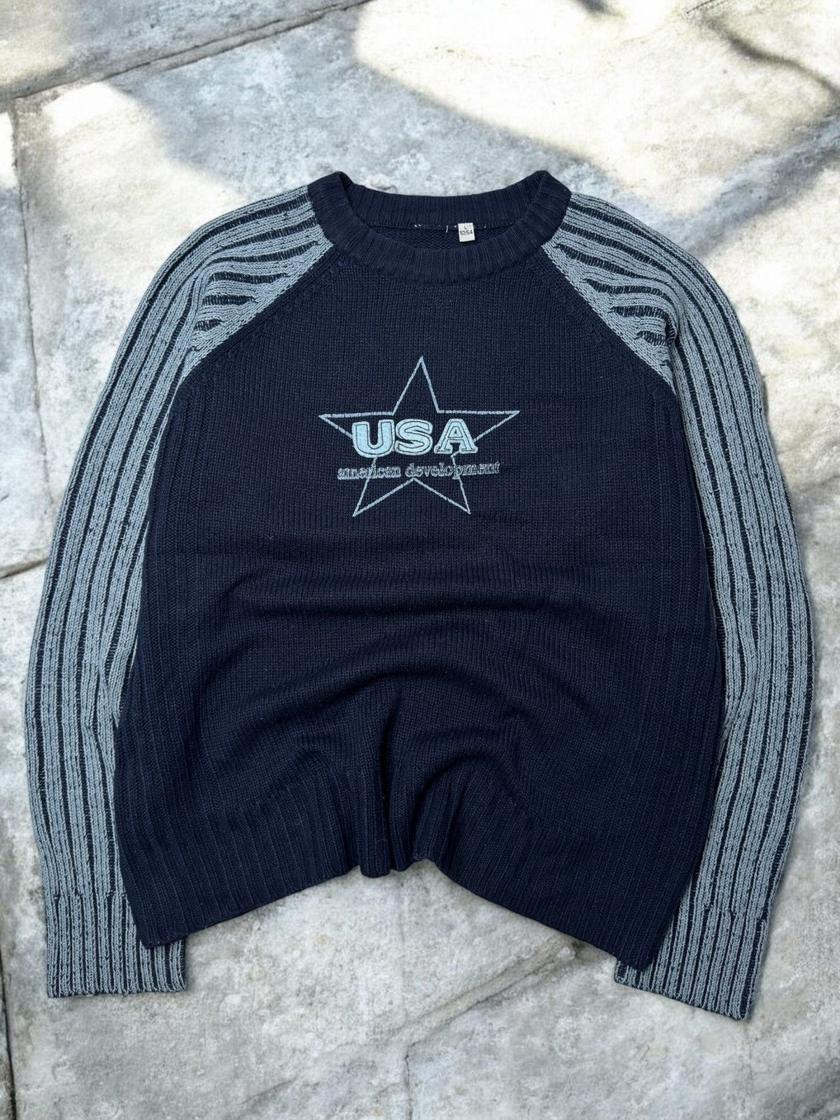 Japanese Brand Vintage avant garde ribbed knit sweater USA swag if6was9 y2k Size US L / EU 52-54 / 3 - 1 Thumbnail