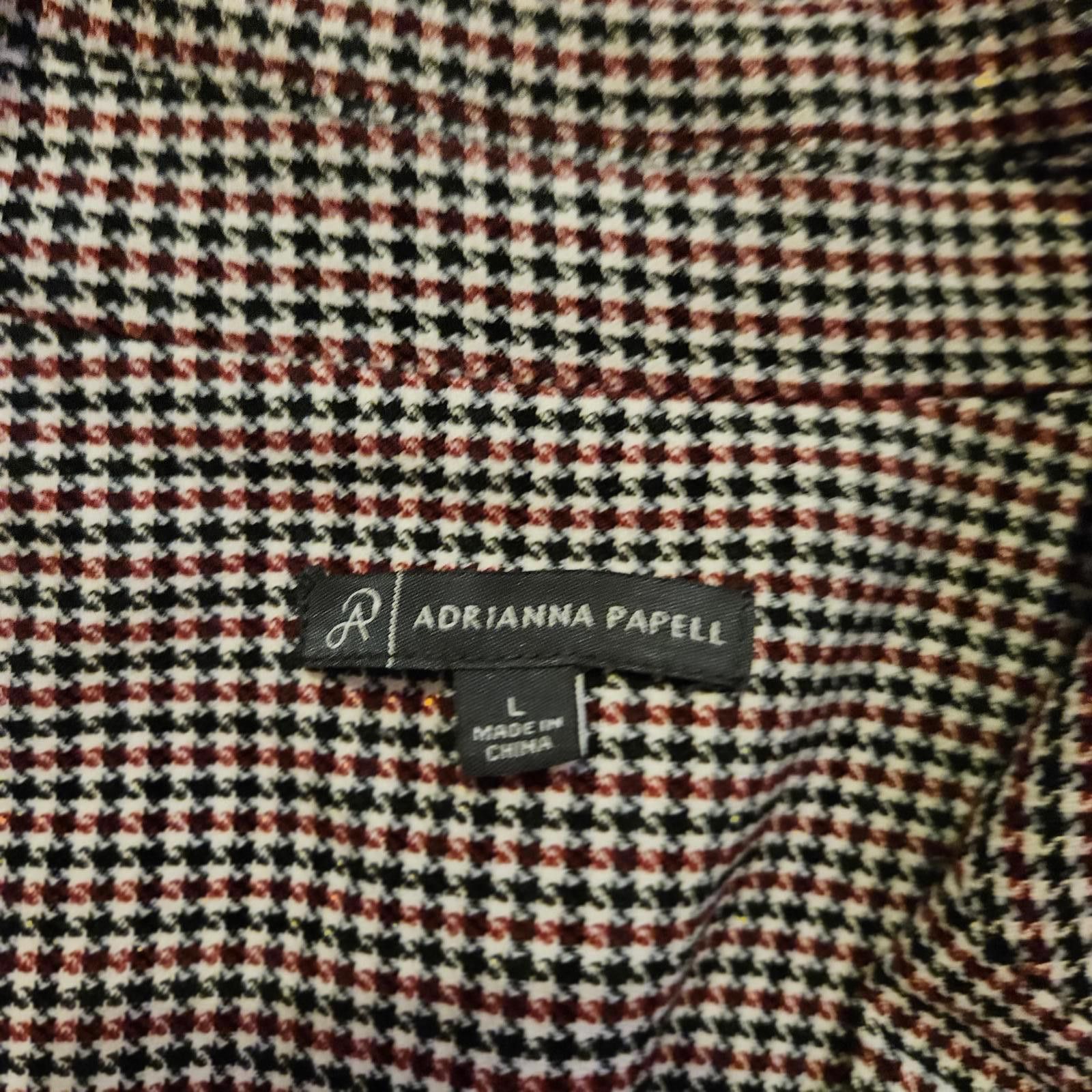 Designer Vintage Adrianna Papell Houndstooth Blazer Jacket - Size L Size L / US 10 / IT 46 - 4 Thumbnail