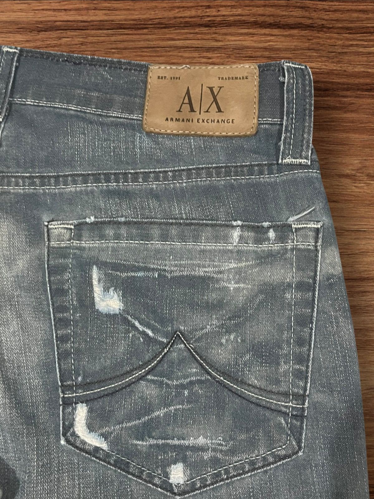 Armani Exchange Armani Exchange Powell Indigo Button Fly Loose Fit Jeans Size US 31 - 10 Thumbnail