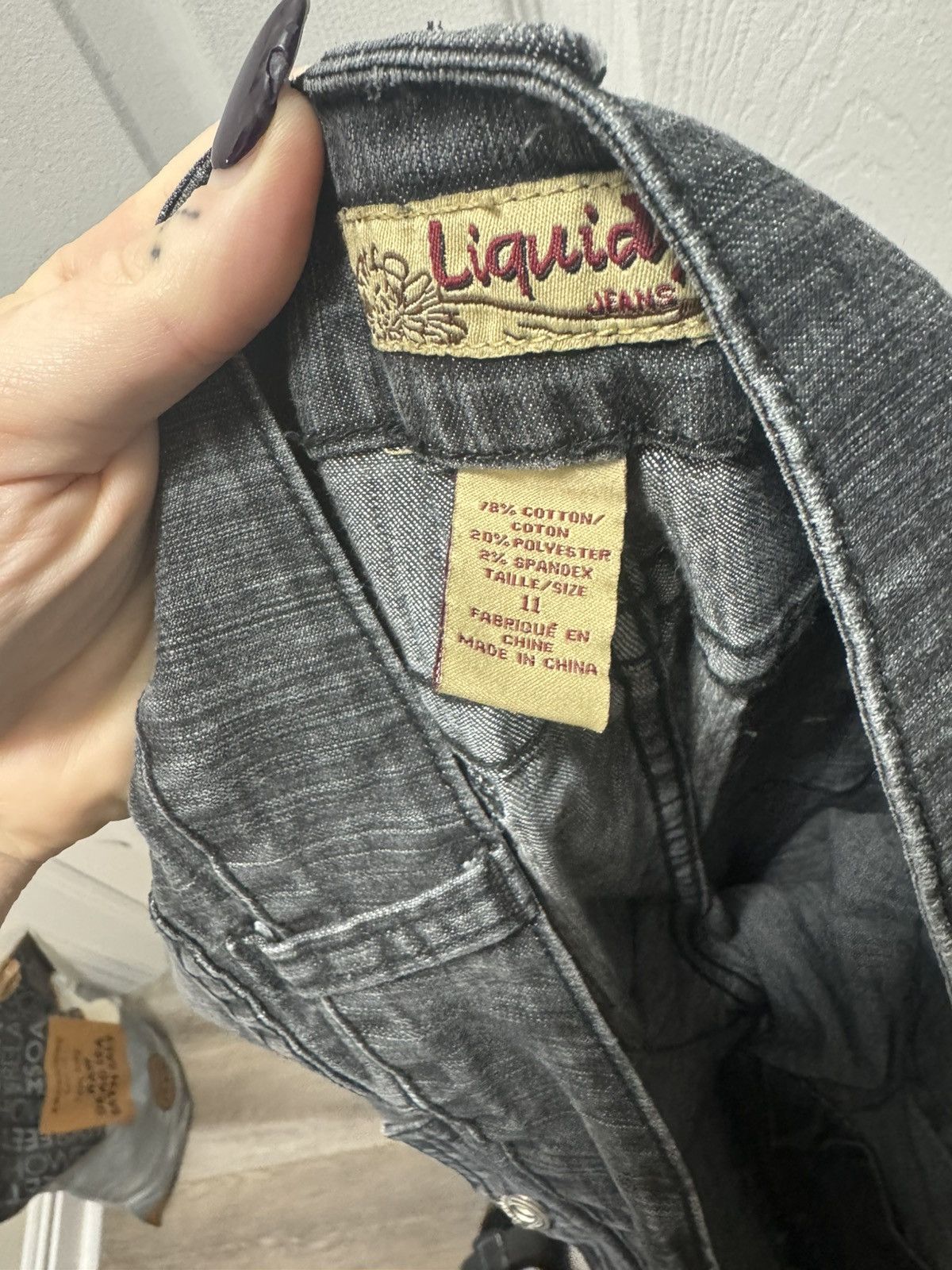 Japanese Brand × Liquid Blue × Vintage Liquid Jeans Bootcut Avant Garde Grey Y2K Faded Flared Size US 30 / EU 46 - 6 Thumbnail
