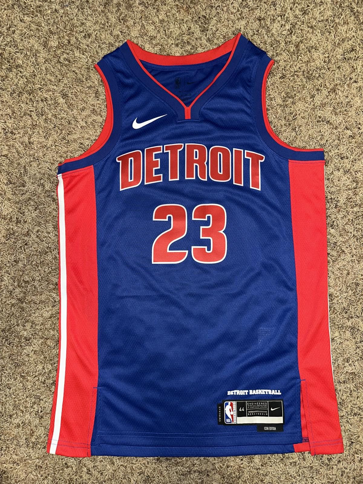 Nike Nike Men’s Detroit Pistons Icon Edition 2022/23 Dri-FIT NBA Swingman Jersey Size US M / EU 48-50 / 2 - 1 Thumbnail