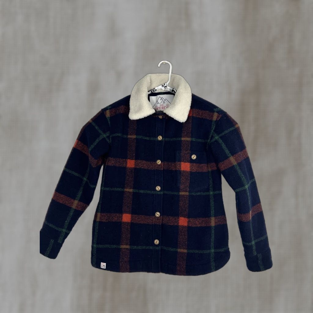 Superdry Superdry The Co Lamber Plaid Wool Polyester Jacket Women's 4 Blue Red Green중 Size S / US 4 / IT 40 - 1 Thumbnail