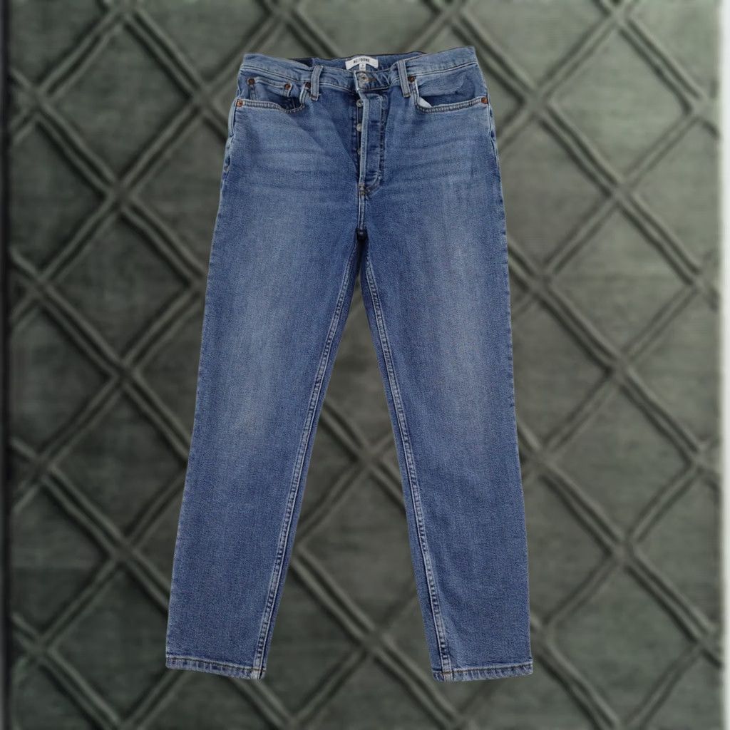 RE/DONE RE/DONE Jeans Womens 30 (30X26) Denim Indigo Blue High Rise Ankle Cropped Jeans Woman 90s Style Jeans Womens Men? Size 30" / US 8 / IT 44 - 1 Thumbnail