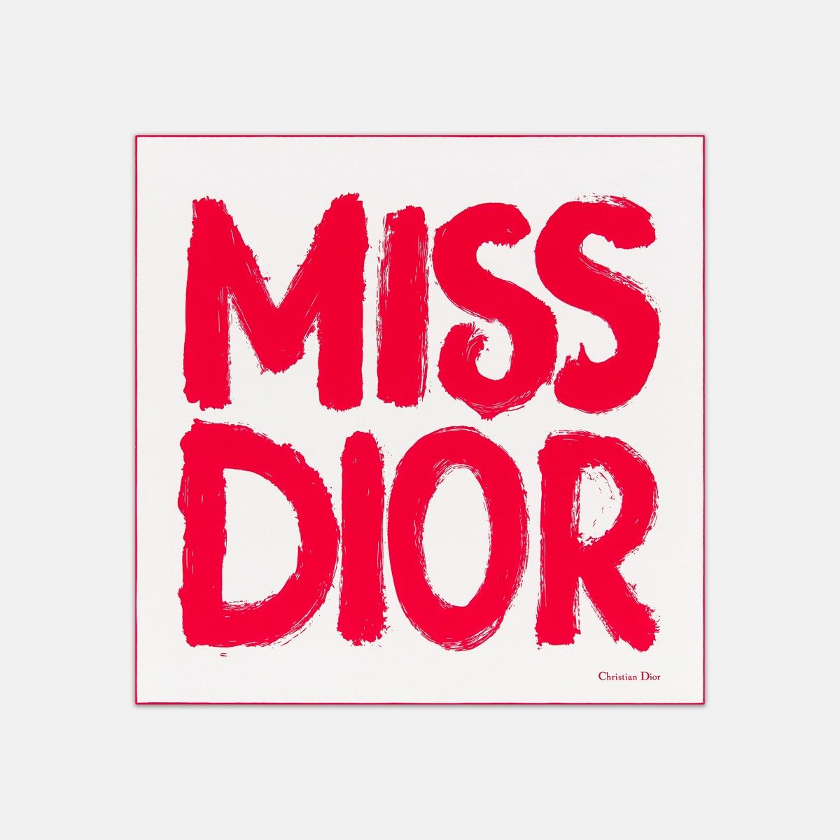 Dior o1bcso1str0226 Size:OS/70 Square Scarf in White/Red Size ONE SIZE - 2 Thumbnail