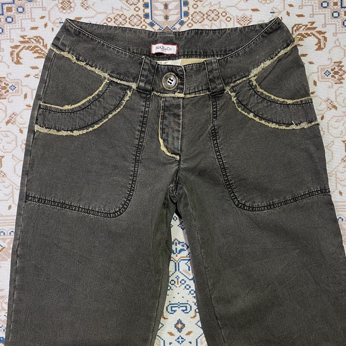 If Six Was Nine × Le Grande Bleu (L.G.B.) 2000s Y2K Max & Co Distressed Accent Flare Jeans Size US 30 / EU 46 - 3 Thumbnail