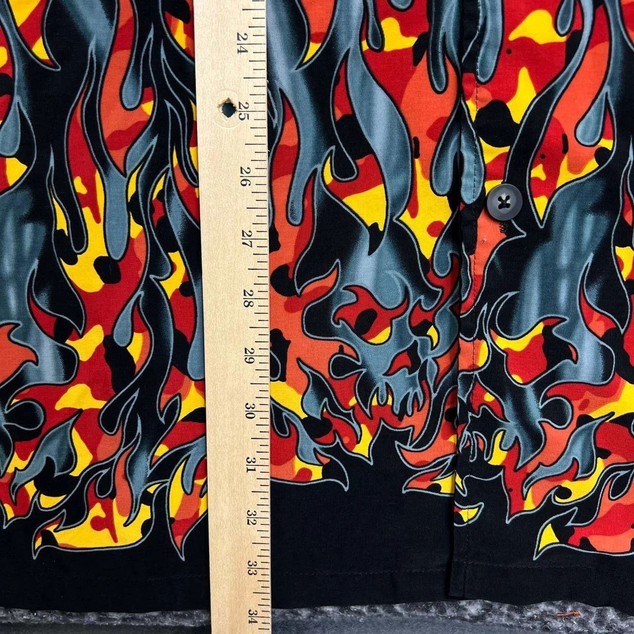 Anchor Blue Anchor Blue Shirt Flame Button Up Short Sleeve Collared 2XL Size US XXL / EU 58 / 5 - 5 Thumbnail