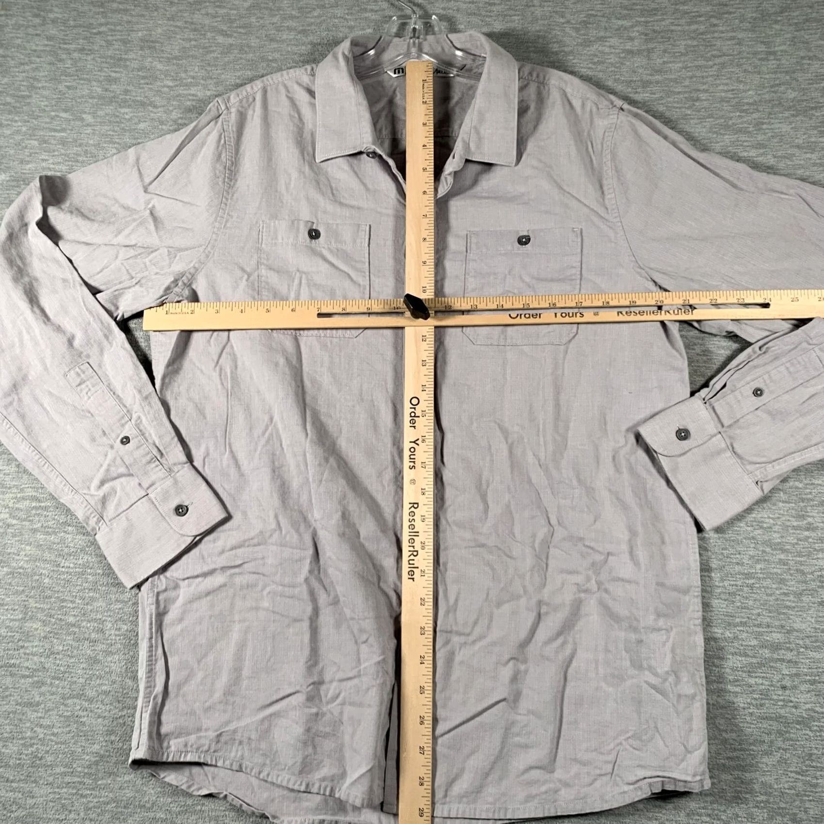 TravisMathew Travis Mathew Shirt Mens L Gray Herringbone Long Sleeve Button Front Casual Size US L / EU 52-54 / 3 - 7 Thumbnail