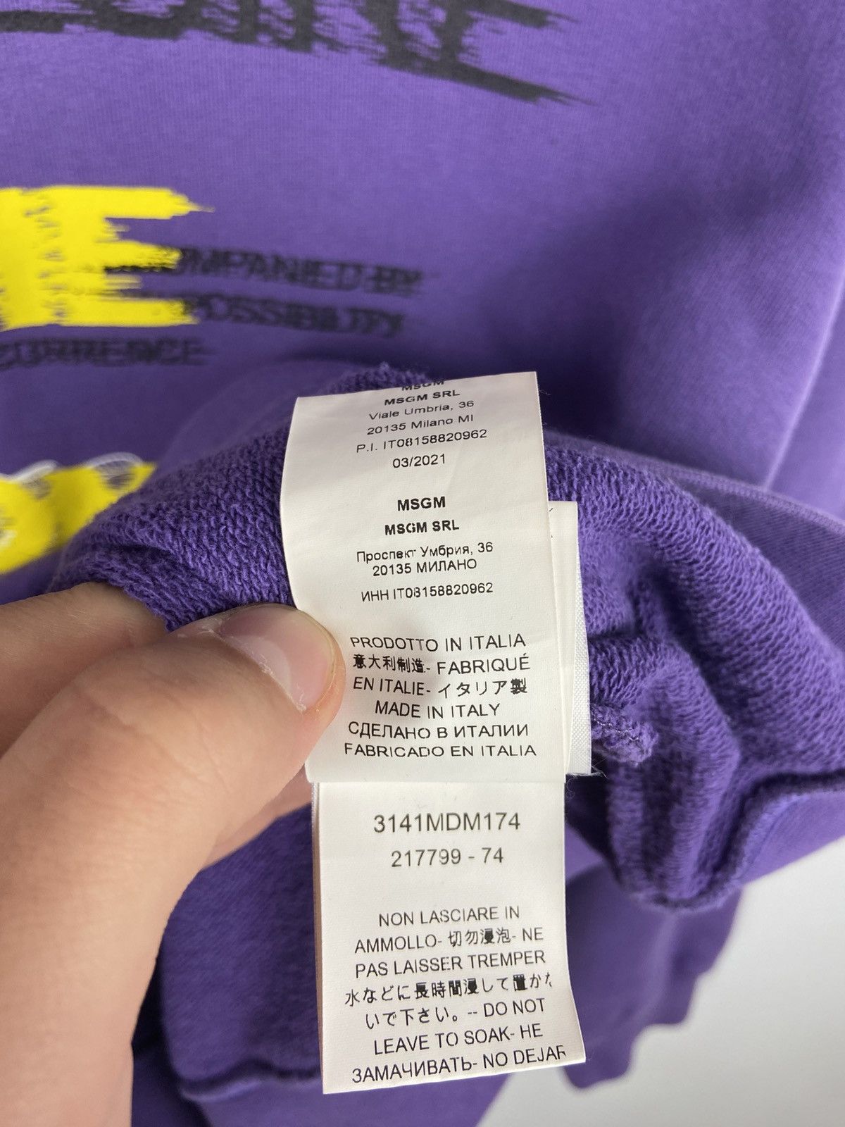 MSGM MSGM Women's Hooded Purple Logo Print Sweatshirt Hoodie Sz S Size S / US 4 / IT 40 - 13 Thumbnail