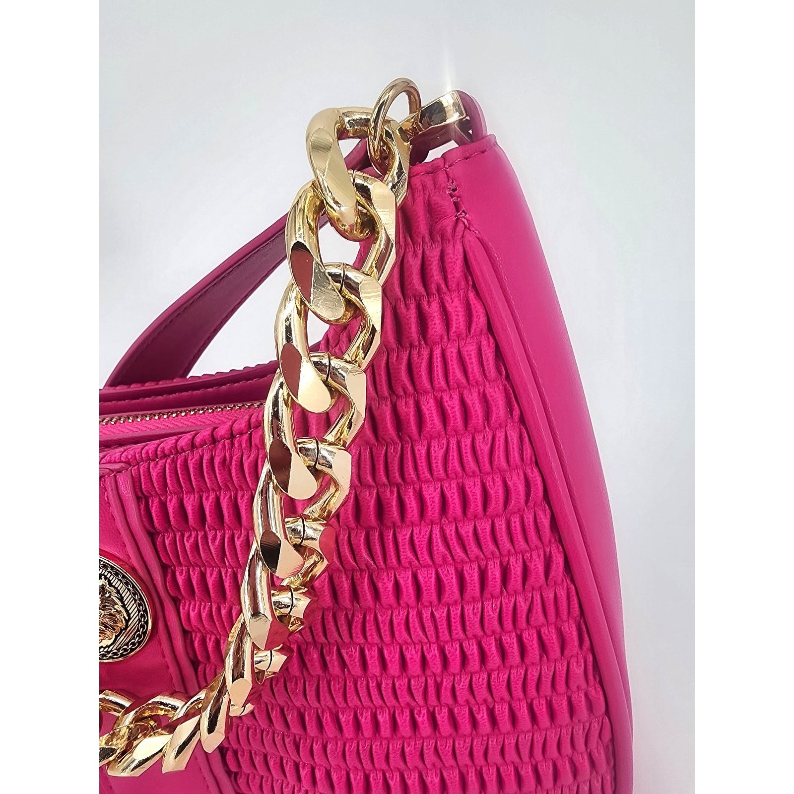 Aldo Aldo Barbie Pink Faux Leather Ruched Shoulder Bag Size ONE SIZE - 3 Thumbnail