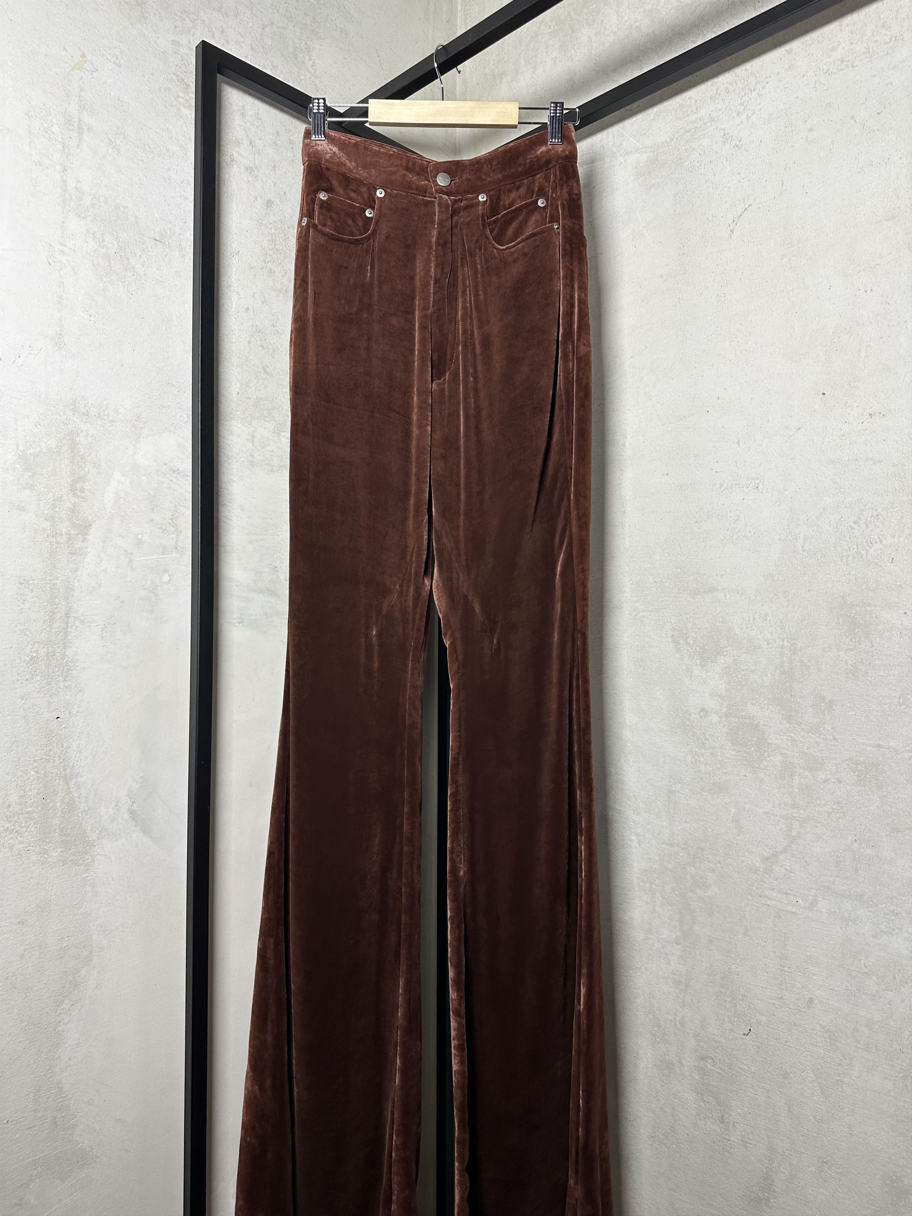Rick Owens Rick Owens Brown Bolan Bootcut Trousers Size 26" / US 2 / IT 38 - 2 Thumbnail
