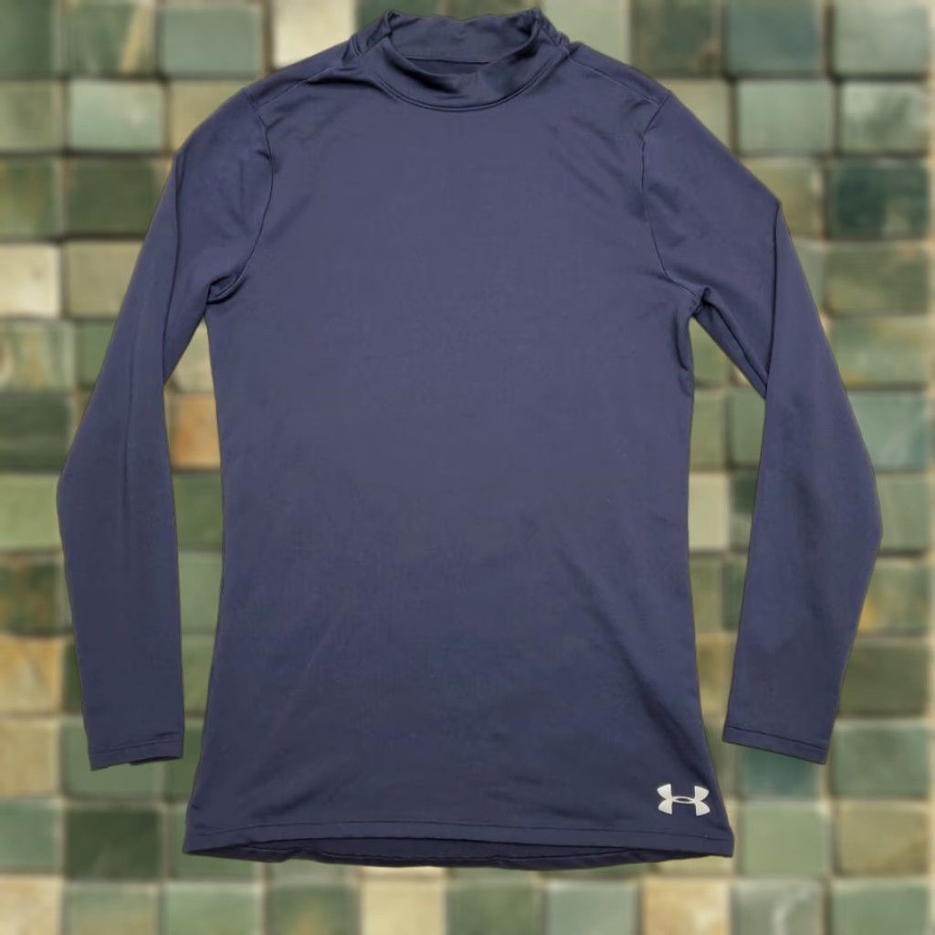 Under Armour Under Armour Shirt Mens Small Blue Fitted ColdGear Armour Mock Baselayer 1320805 Size US S / EU 44-46 / 1 - 1 Thumbnail