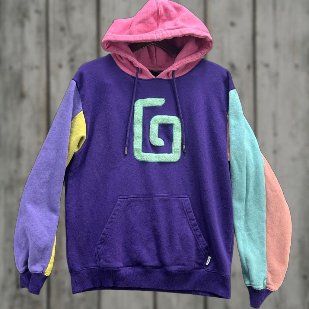 Logo 7 Karl Jacobs Hoodie Mens Medium Purple Colorblock Logo 100% Cotton Pullover Hoodie Pockets Graphic Print Multicolor 2021 Mens Size US M / EU 48-50 / 2 - 1 Thumbnail
