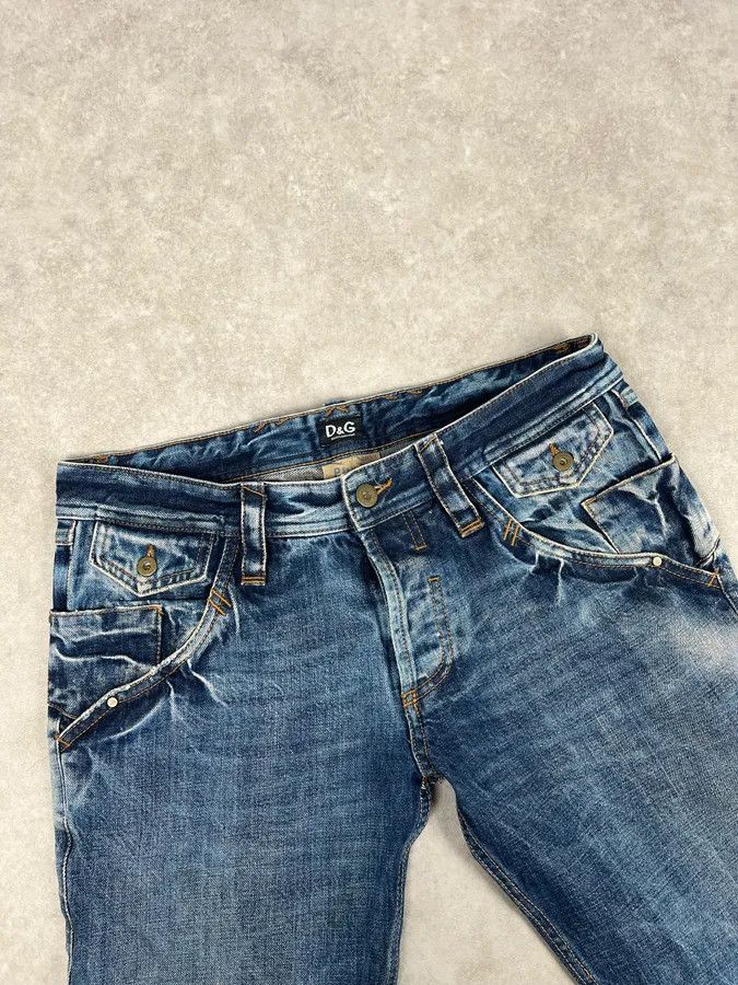 Dolce & Gabbana 2000s Dolce & Gabbana Blue Denim Washed Slim Jeans Size US 31 - 6 Thumbnail