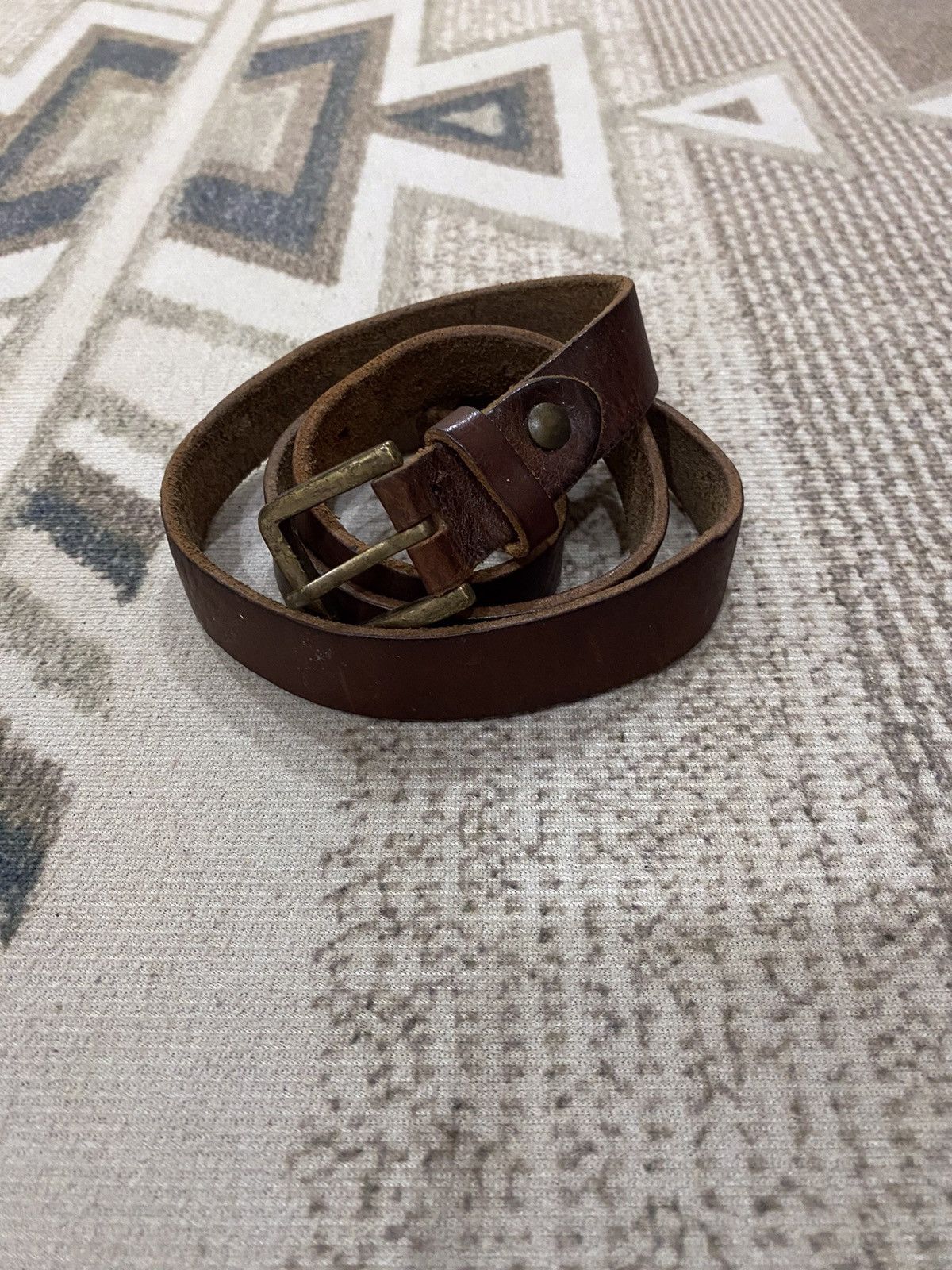 Leather Japanese Brand Leather Buckle Belt Size ONE SIZE - 2 Thumbnail