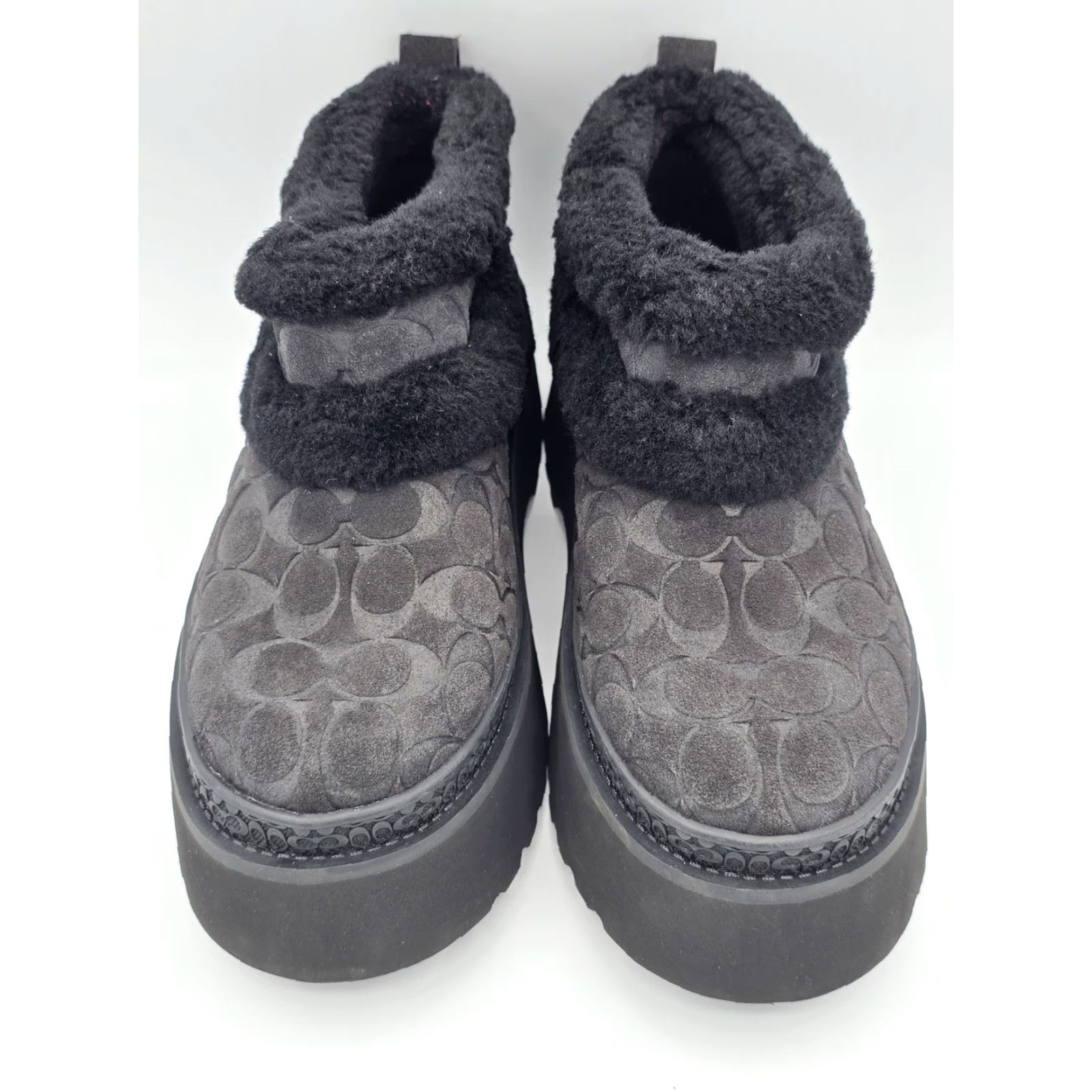 Coach Coach Boots Women Christina Shearling Bootie - Black Suede Sherpa Lined UGQ Sz 8B - 8B US - Coach Print Pattern Womens Boots Size US 6 / IT 36 - 3 Thumbnail