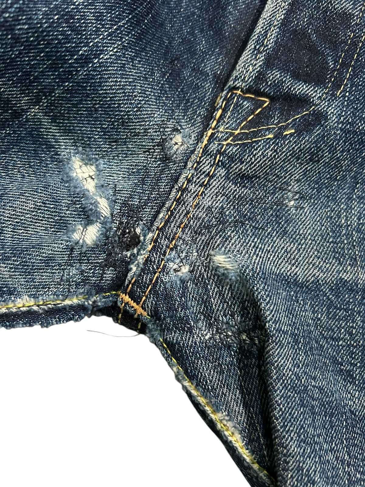 Japanese Brand × Kapital × Vintage R.J.B JAPAN SELVEDGE DISTRESSED DENIM ☠️🎌🎌 Size US 34 / EU 50 - 7 Thumbnail