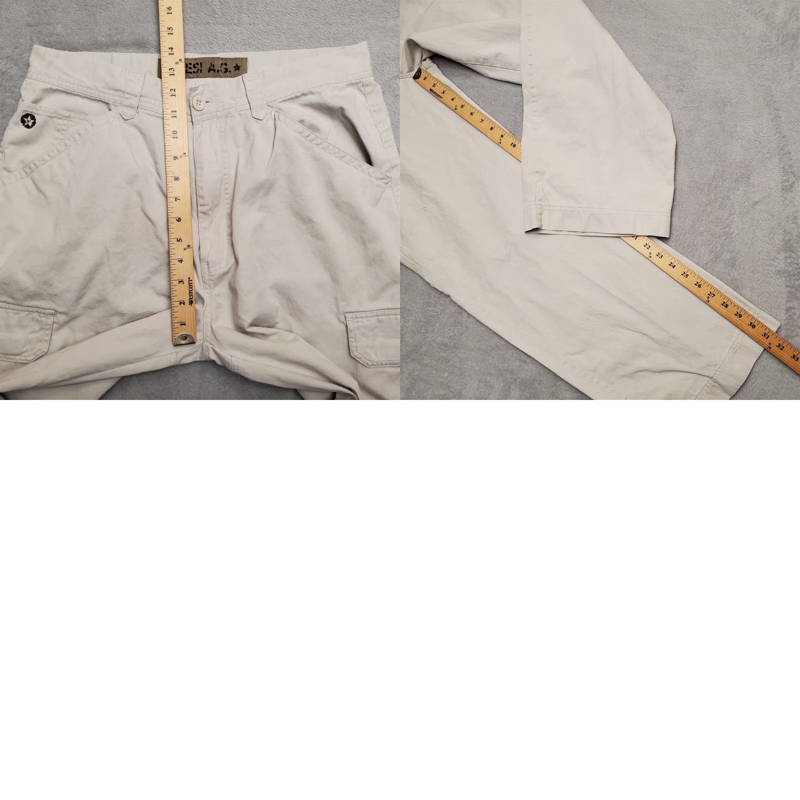 Vintage VINTAGE NESI A.G. Cargo Pants Mens 36x31 Beige Cargo Cotton Utility Y2K Skate Pants Mens Beige Cargo Pocket 5-Pocket Mens Size US 36 / EU 52 - 8 Thumbnail