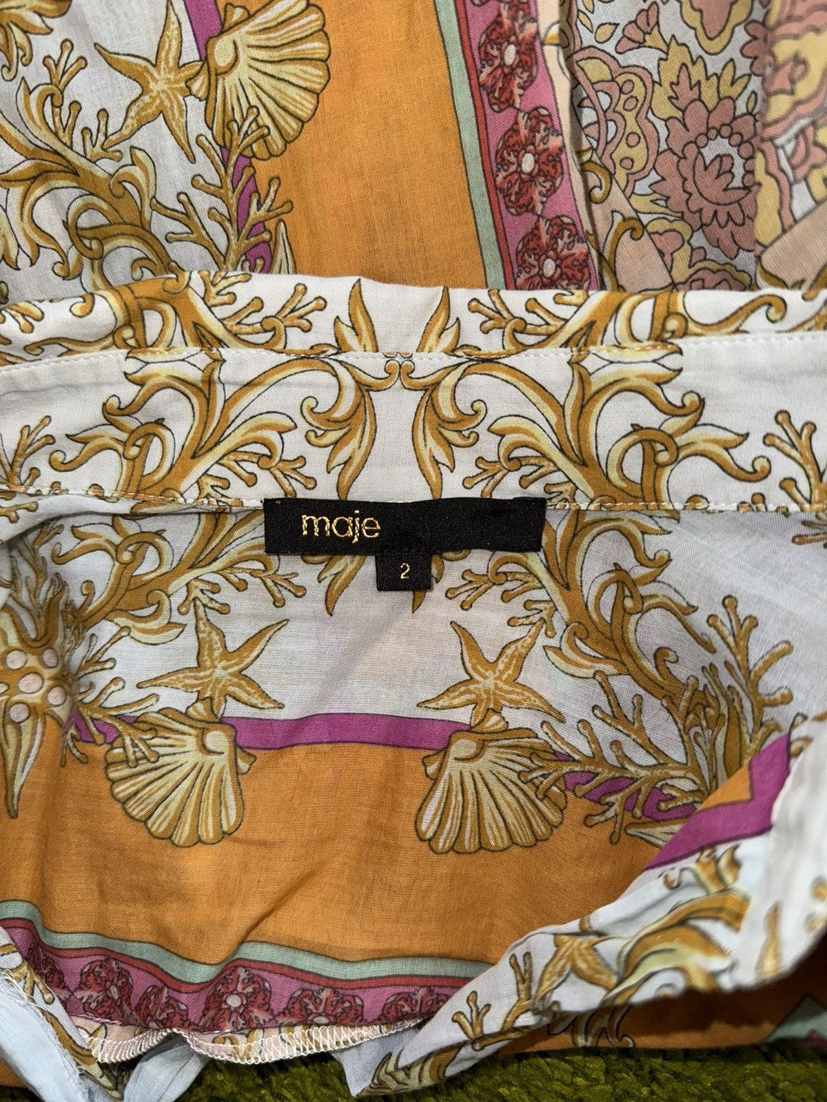 Designer × Maje Maje oldmoney style graphic shirt blouse Size S / US 4 / IT 40 - 4 Thumbnail