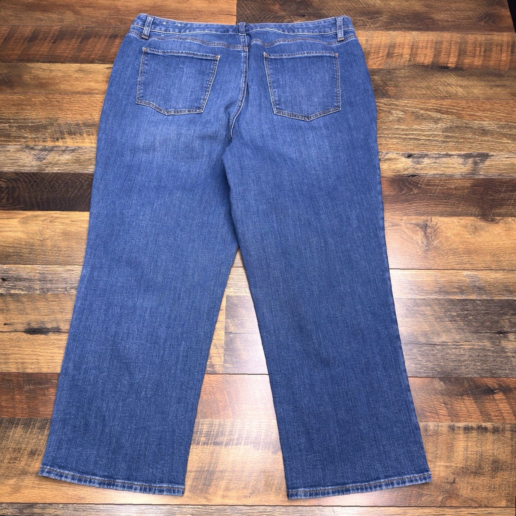 Talbots Talbots Jeans Womens 18 High Rise Stretch Cropped 5-Pocket Denim Blue Size 40" / US 18 - 2 Thumbnail