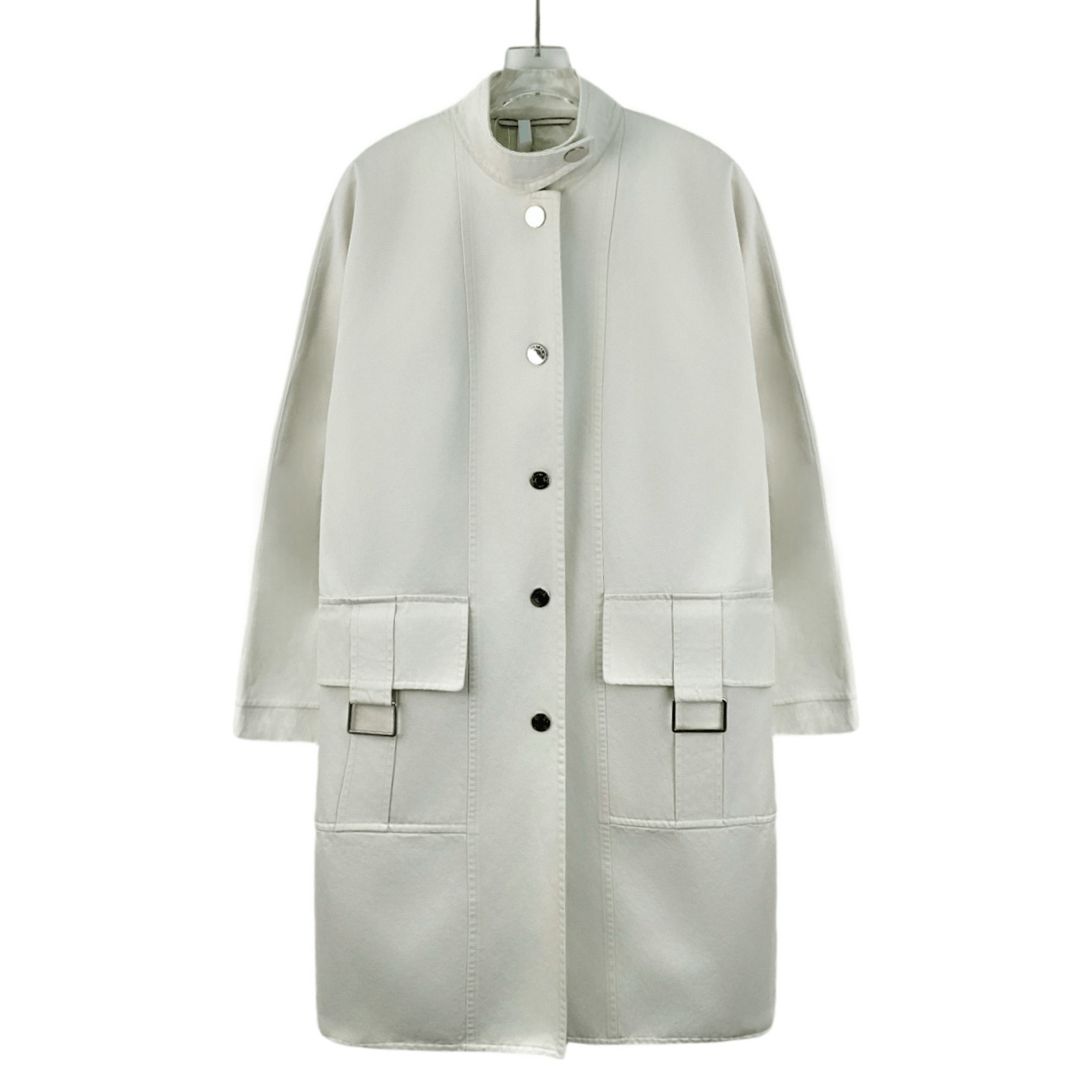Hermes Hermès White Button-Up Trench Coat (Size 36) Size XS / US 0-2 / IT 36-38 - 1 Thumbnail