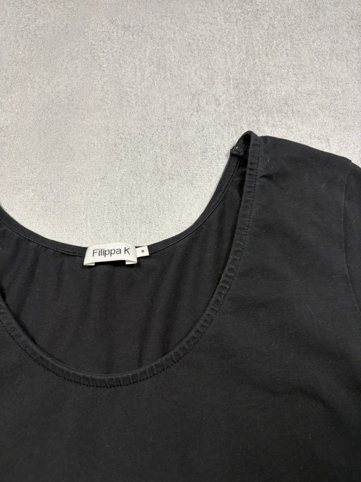 Filippa K Filippa K Black Scoop Neck 3/4 Sleeve Minimalist Top S Size S / US 4 / IT 40 - 5 Thumbnail
