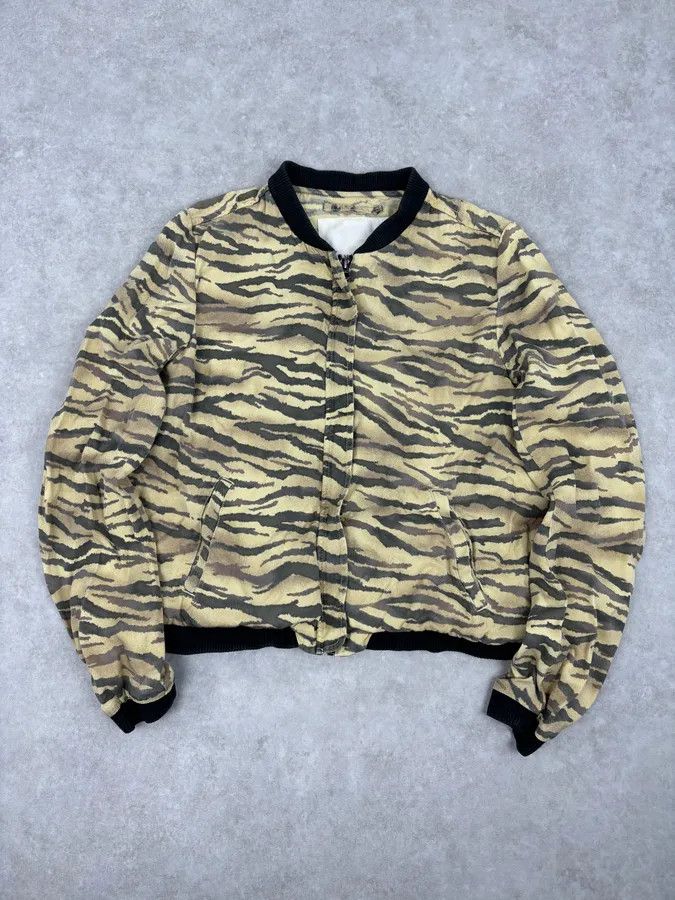 Polo Ralph Lauren 2010s Ralph Lauren Beige Zebra Print Bomber Jacket Size S / US 4 / IT 40 - 1 Thumbnail