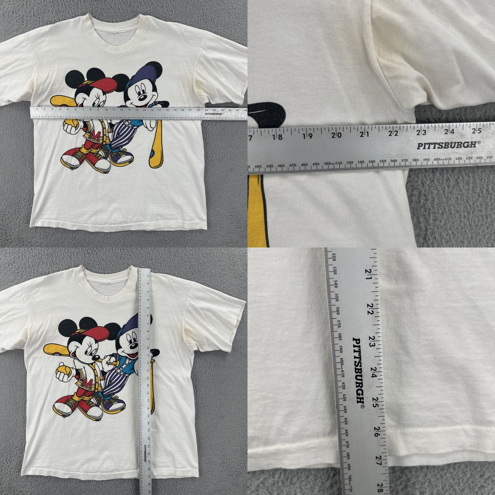 Disney VINTAGE Disney Men’s XL White Single Stitch Shirt Mickey & Minnie Mouse Graphic Tee Shirt Adults XL White Cotton 90s 80s Cartoon Mens Size US XL / EU 56 / 4 - 9 Thumbnail